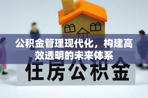 城市公积金管理现代化，构建高效透明的未来体系