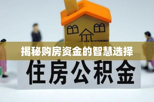 城市揭秘购房资金的智慧选择
