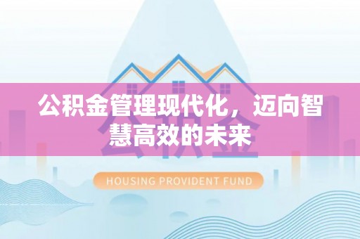 城市公积金管理现代化，迈向智慧高效的未来
