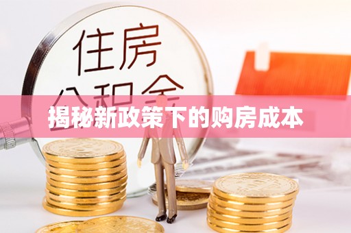 城市揭秘新政策下的购房成本