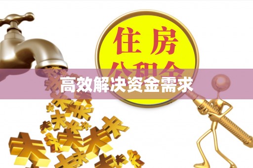 城市高效解决资金需求