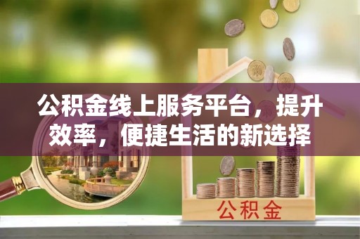 城市公积金线上服务平台，提升效率，便捷生活的新选择