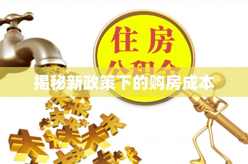城市揭秘新政策下的购房成本