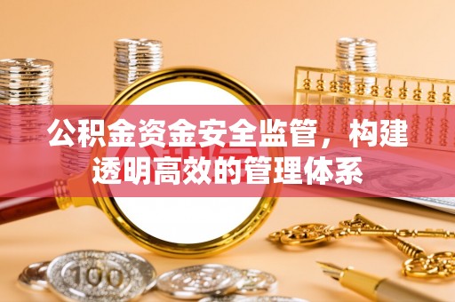 城市公积金资金安全监管，构建透明高效的管理体系