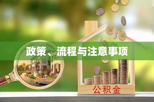 城市政策、流程与注意事项