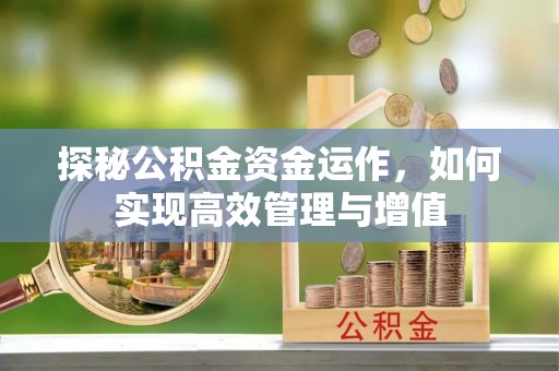 城市探秘公积金资金运作，如何实现高效管理与增值