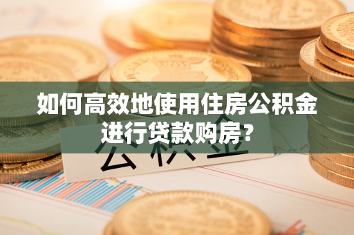 城市如何高效地使用住房公积金进行贷款购房？